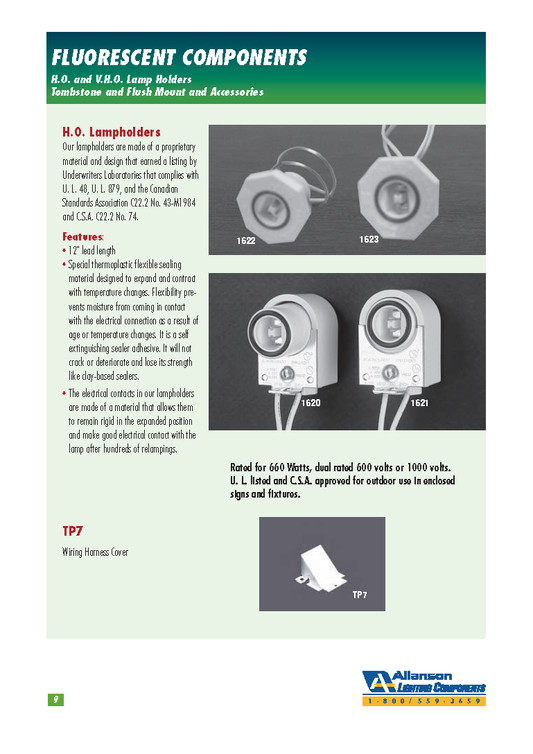 Fluorescent/LED Double Contact HO T12 Sign Bulb Sockets